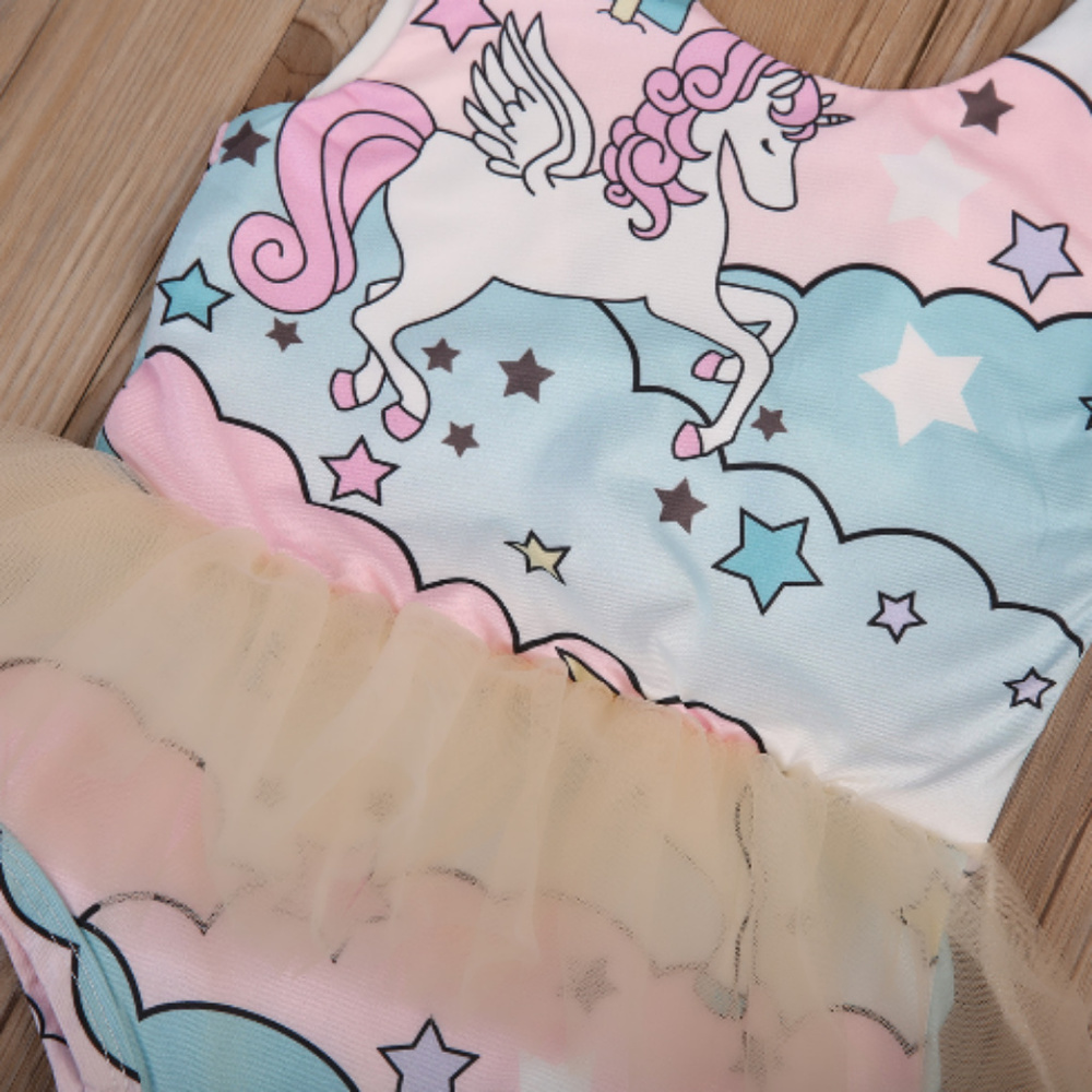 Unicorn Girls Tutu Leotard Romper - Picture 2 of 4